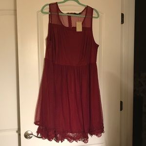 Doe & Rae Wine Lace Dress